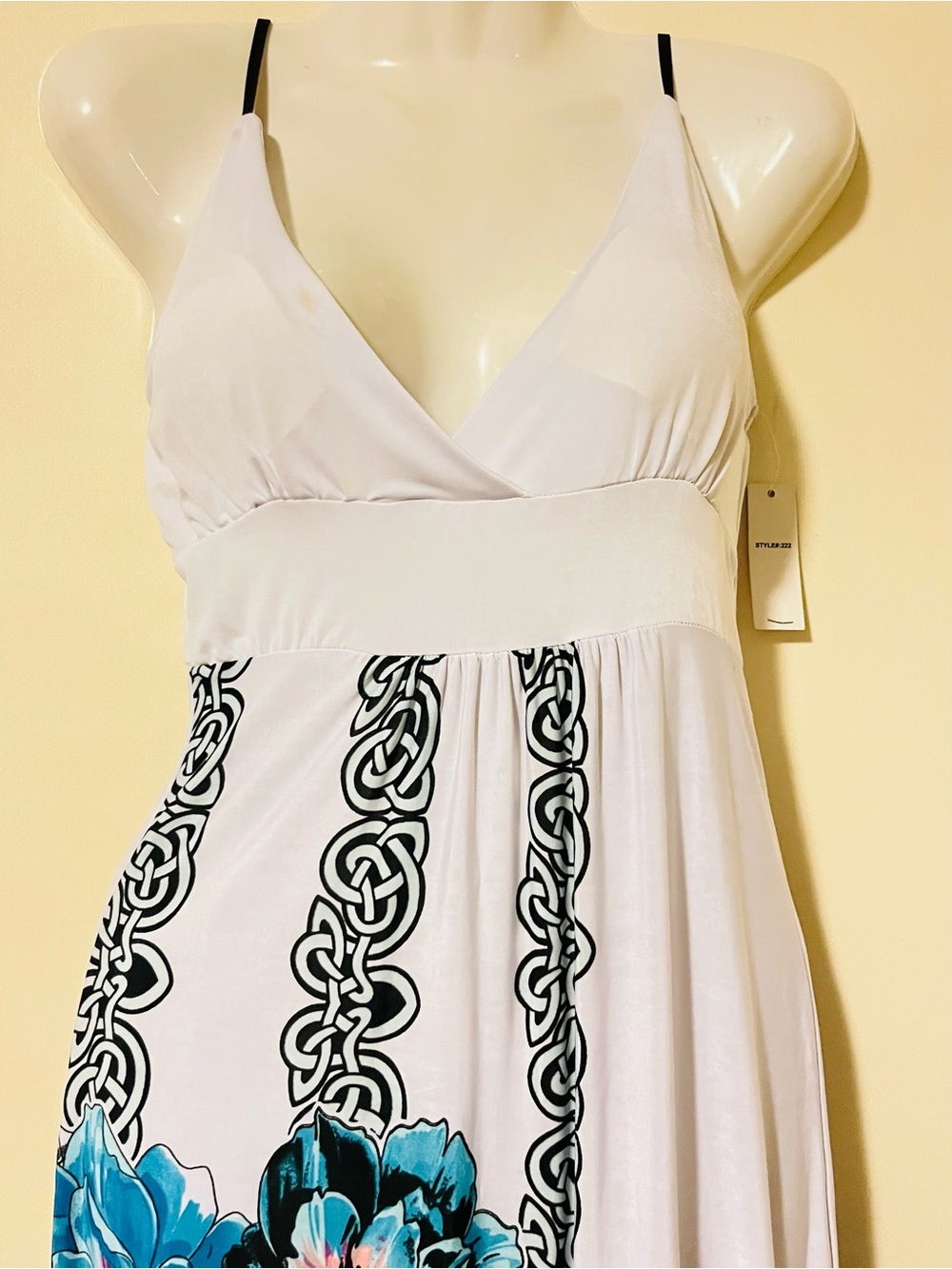 Paradise Contour White Floral Maxi Dress Size S NWT Spaghetti Strap - Picture 2 of 8